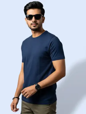Men's Pure Cotton Crew Neck Solid T-shirt