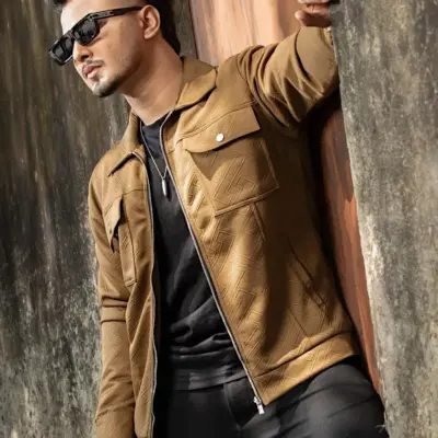 Stylish Emboss Design Shacket/Jacket
