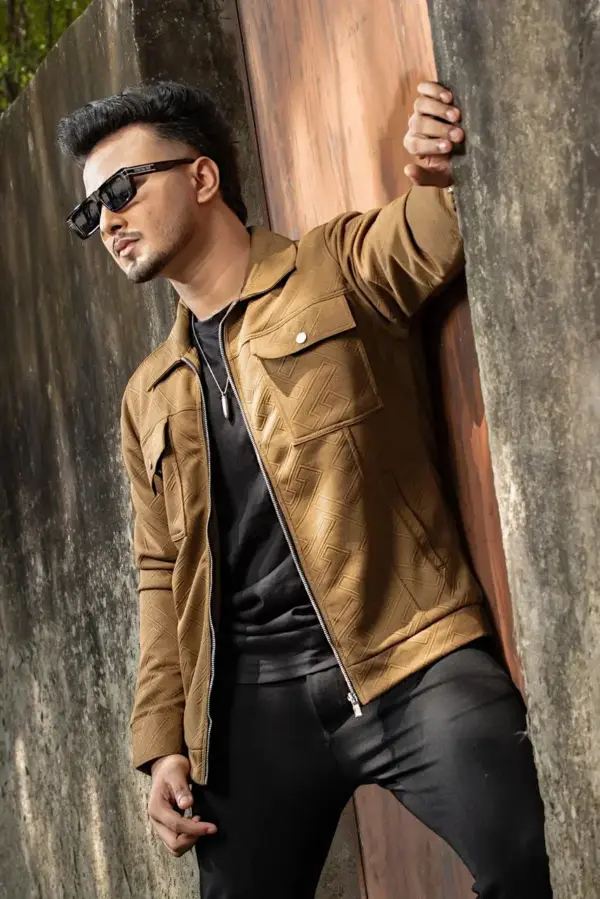 Stylish Emboss Design Shacket/Jacket