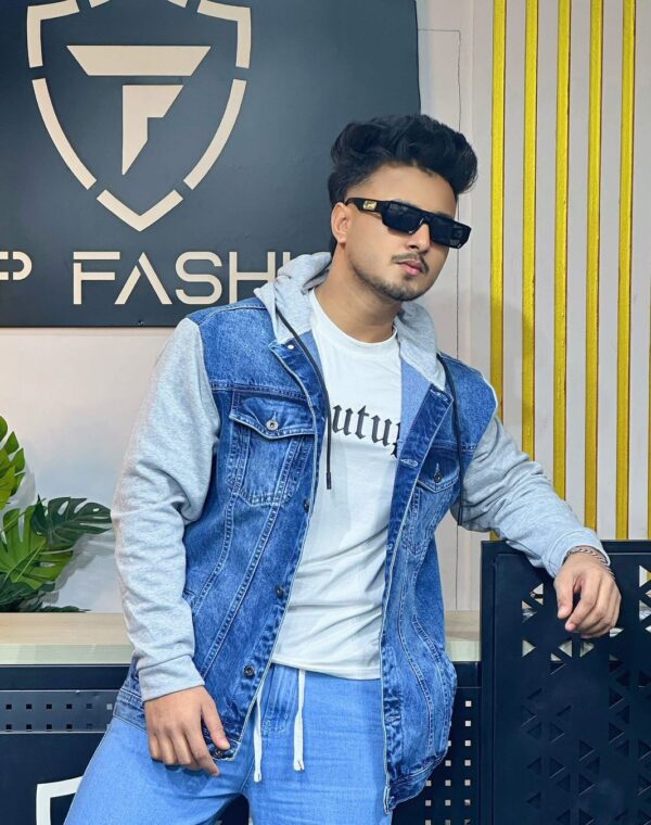 Most Popular Stylish Denim Hoodie For Men Light