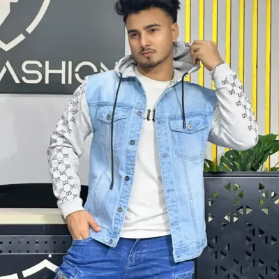 Trending & Stylish Printed Denim Hoodie