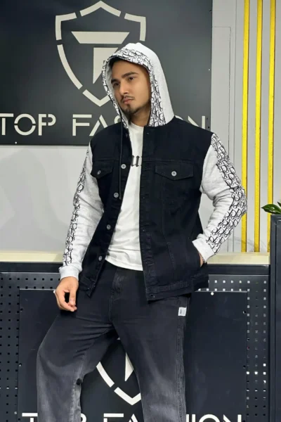 Trending & Stylish Printed Denim Hoodie