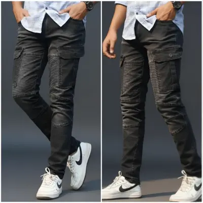 Stylish & Premium 6 Pocket Denim Cargo Pant