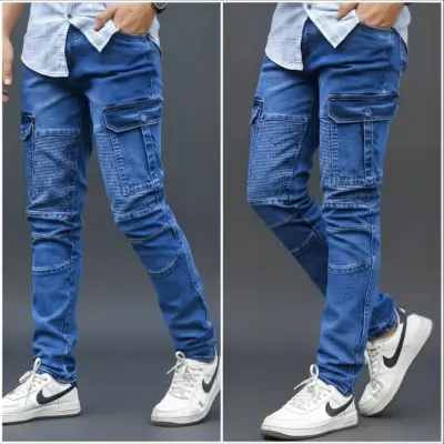 Stylish & Premium 6 Pocket Denim Cargo Pant