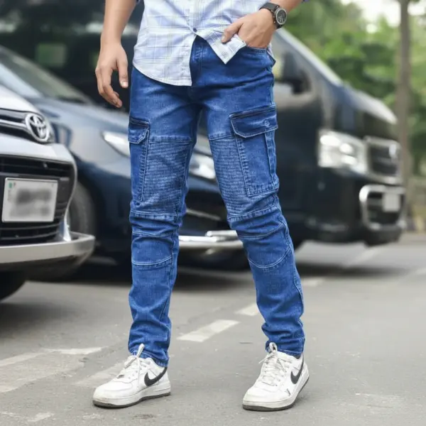 Stylish & Premium 6 Pocket Denim Cargo Pant