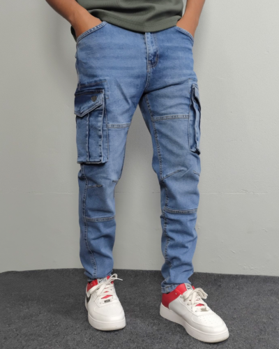 Stylish & Premium 6 Pocket Denim Cargo Pant