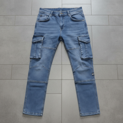 Stylish & Premium 6 Pocket Denim Cargo Pant